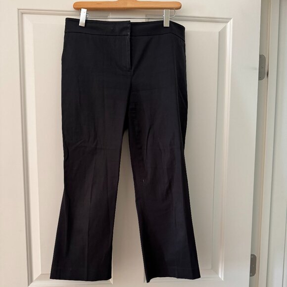 Size 6P Black Cropped Poplin Pants Ann Taylor - Picture 1 of 3